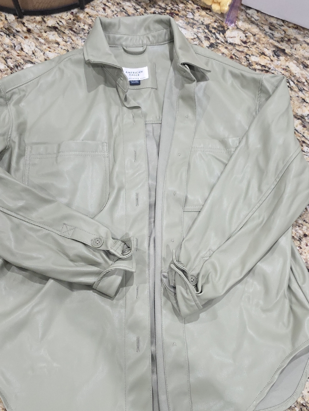 American Eagle Outfitters Light Sage Green Shirt Jacket